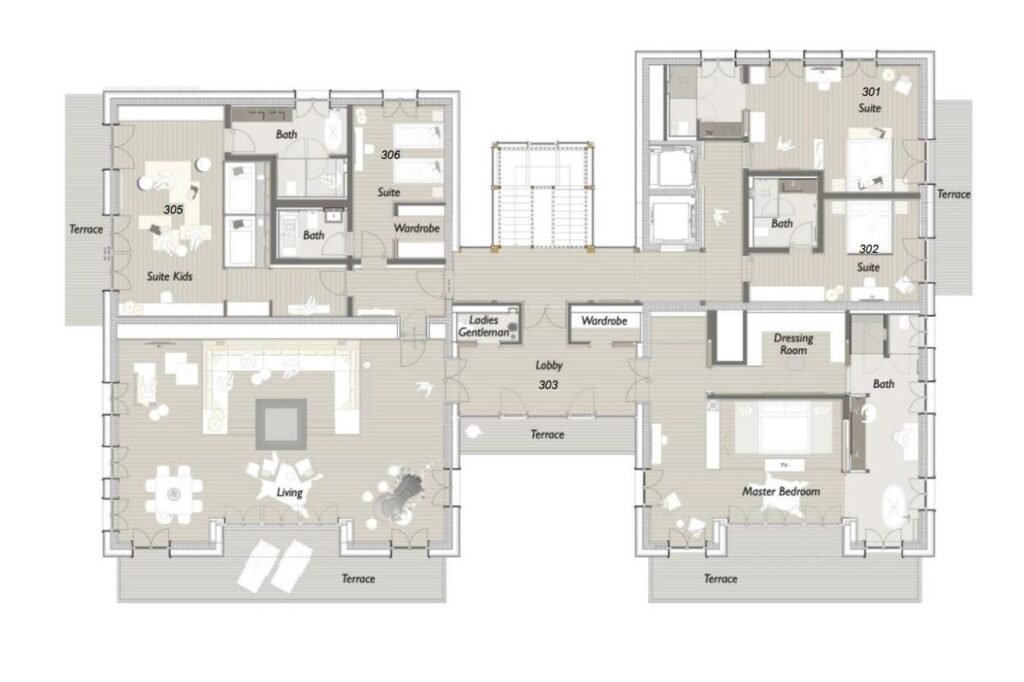 Chalet N — floor plan
